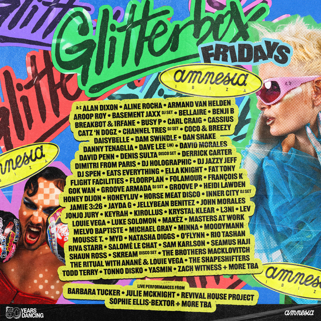 Glitterbox en Amnesia Ibiza - 17 de julio 2026 | TechnoBeats